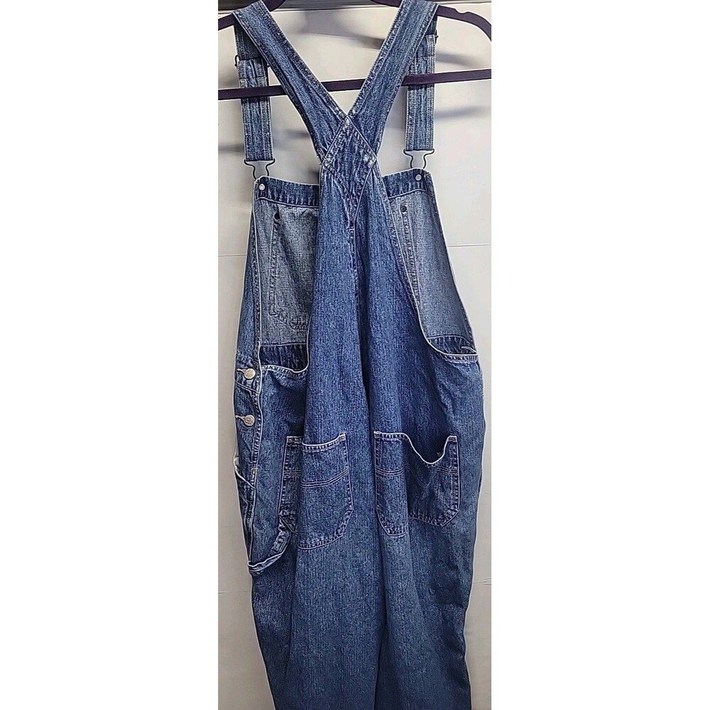 Disney Mickey Mouse Denim Overalls XL‎ Embroidered Front Pocket Adjust Y2K - Picture 10 of 15